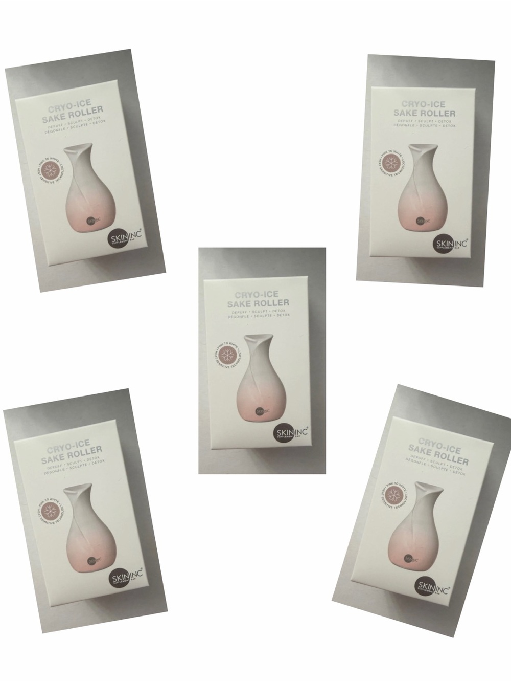 5Skin Inc Cryo Ice Sake Roller - Depuff Sculpt Detox - Pink To White New Sealed